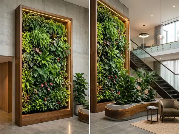 Vertical Living Green Wall Installation in Bangalore